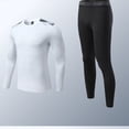 thumbnail image 3 of Wosthever Conjunto de ropa interior térmica de primera capa de invierno, trajes de ropa, calzoncillos largos de compresión, entrenamiento, Uniforme atlético Negro Adultos/XXL, 3 of 6