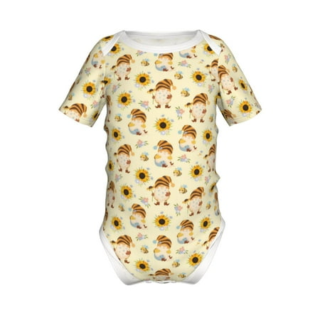 

Junzan Watercolor Bee Honey Honeycomb Bee Print Short-Sleeve Baby Climbing Clothes Bodysuits for Infant One-Piece for Baby Boys & Girls Baby Clothes Baby Romper with Snap Closure-2 Years