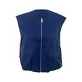 thumbnail image 7 of Women's Full Zip Vest Sleeveless Solid Color Blouse Oversized Jacket Tops Loose Fit Tank Tops Summer Clothes for Casual, 7 of 7