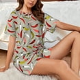 thumbnail image 4 of Hirioo Colorful Chili for Women's 2 Piece Short-Sleeved Pajama PJ Sets for Women Shorts with Pockets Womens Lounge Set-4X-Large, 4 of 6