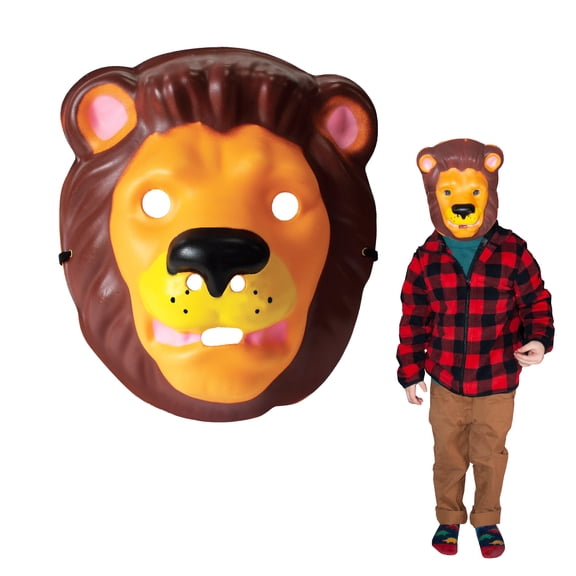 Wild Faces - Lion Mask by Deluxebase, Foam Animal Face Mask for Kids, Safe EVA Foam Costume Mask, Safari Animal Birthday Party Favors and Supplies