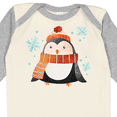 thumbnail image 4 of Inktastic Cute Winter Penguin in Hat and Scarf with Snowflakes Boys or Girls Long Sleeve Baby Bodysuit, 4 of 5