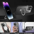 thumbnail image 3 of Magnetic Ring Hook Stand [Support Magsafe] Matte Case for iPhone 15 Pro, 3 of 5