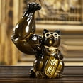 thumbnail image 1 of Big Lucky Cat Figurine Feng Shui Statue Sculpture, Desktop Welcoming , Resin Wealth for Desk Bookcase Display Color, 1 of 10