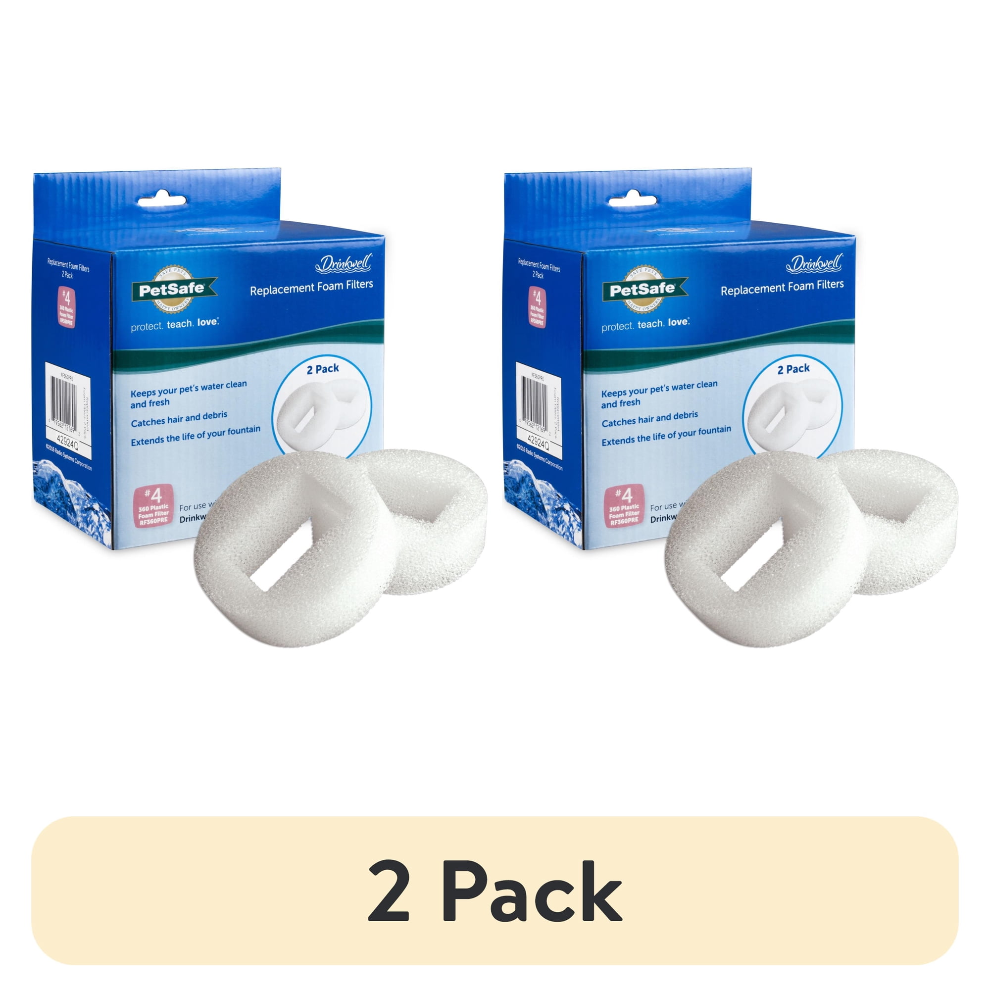 (2 pack) PetSafe Drinkwell Foam Filters - 360 Plastic Fountain
