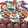 thumbnail image 2 of Banner desechable para fiesta de cumpleaños de coches de dibujos animados, bandera colgante para pastel de Halloween, globos de coches de carreras, decoración de cumpleaños, 2 of 2
