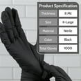 thumbnail image 7 of Wolverine Industrial Grade Nitrile Gloves Black Disposable X Large Fit 8 Mil Heavy Duty Diamond Textured Surface 1000 PCS, 7 of 7