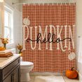 thumbnail image 6 of Orange Fall Pumpkins Shower Curtains for Bathroom, Thanksgiving Autumn Modern Plaid Waterproof Fabric Shower Curtain, Decorative Bathroom Curtain for Bathtub, 72"x72", No Hooks Included, 6 of 9