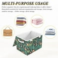 thumbnail image 6 of Yayeee Collapsible Cube Storage Bin with Lid Fabric Closet Decorative Basket with Handles, Green Vibrant Forest Pattern, 6 of 7