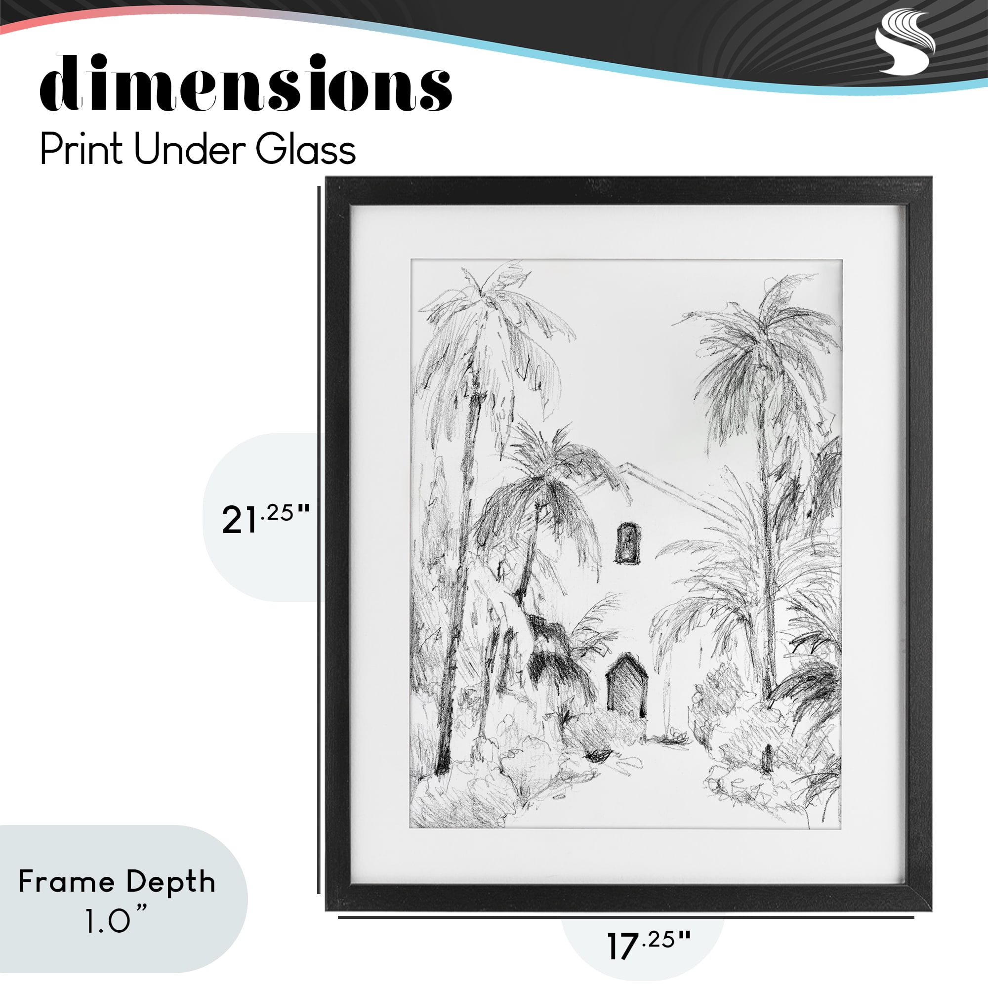 Stupell Industries Island Church Sketch Black Framed Print Under Glass, design by Lanie Loreth