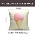 thumbnail image 2 of LALILO Throw Pillow Covers Ice Cream Bright Cartoon Icecream White Ice Cushion Cover 18" x 18", 2 Pack, 2 of 6