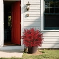 thumbnail image 6 of SomWiBe Red Lavender Artificial Flowers Outdoor Decorative Plants, Faux Silk UV Resistant Garden, Patio, Porch, 21.65 x 15.74in Fake Flower Arrangement, 6 of 7
