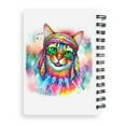 thumbnail image 2 of Hippie Abyssinian Portrait Watercolor Tie-Dye Vintage Styles Spiral Bound Journal Cat Lover Kitten Owner Gifts 5x7in Spiral Notebook - 00014, 2 of 5