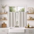 thumbnail image 2 of MKHILL Vela Natural Short Blackout Curtains 36 Inch Length 2 Panels, Thermal Insulated Rod Pocket Small Window Drapes for Kitchen Bathroom, Each 30"W x 36"L, 2 of 10