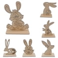 thumbnail image 2 of Conejito de Pascua de madera para pintar, conejito de Pascua de madera para hacer tú mismo, decoración de Pascua, decoración de Pascua, 2 of 3