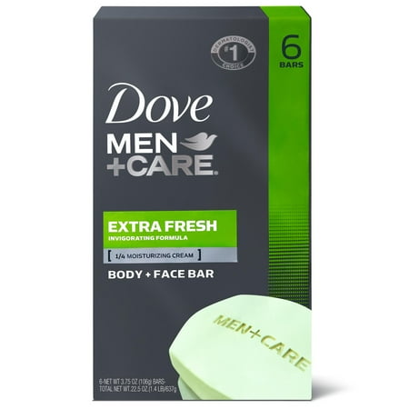 Dove Men+Care Bar 3 in 1 Cleanser for Body, Face, and Shaving Extra Fresh 3.75 oz 6 Bars