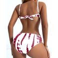 thumbnail image 2 of Aayomet Women Tie Dyed Bandeau Bandage Bikini Set Push Up Brazilian Swimwear Beachwear Swimsuit Knotted Bikini Top,Red Large, 2 of 5