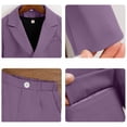 thumbnail image 4 of Odeerbi Mujeres Caballero Vestido Formal Traje Entallado Solapa Blazer Chaqueta + Traje Pantalones + Collar 3 Pcs Trajes de Boda Conjunto, 4 of 9