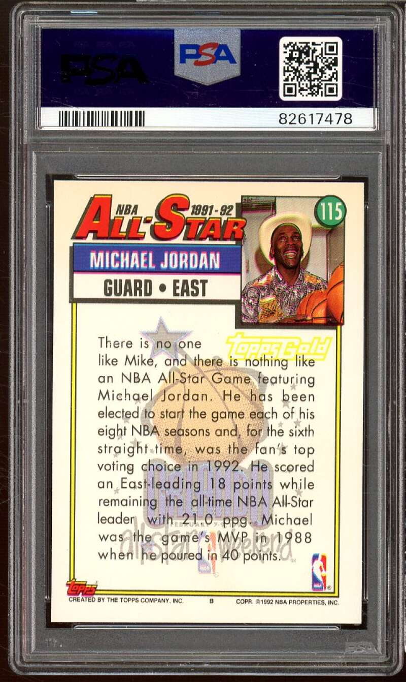 Michael Jordan Card 1992-93 Topps Gold #115 PSA 9 - Walmart.com