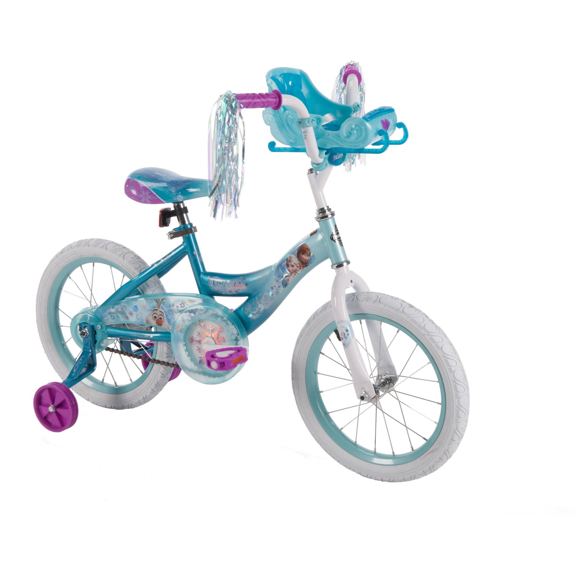 Disney Frozen 16" Girls' Blue Bike with Training Wheels by Huffy
