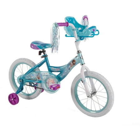 Disney Frozen 16&Quot; Girls' Blue Bike With Training Wheels By Huffy