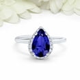 thumbnail image 4 of HeartsAndYou 3ct Natural Sapphire & Diamond Ring Halo Minimalist 100% 14k SOLID White Gold, 4 of 9