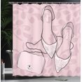 thumbnail image 3 of Ambesonne Fashion Shower Curtain, Feminine Clutch Stiletto, 69"Wx84"L, Rose Pale Rose, 3 of 4