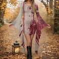 thumbnail image 2 of Fewfanhot Robes d'Halloween pour Femmes 2025 Élégantes, Chics et Décontractées, Robe à Col Rond avec Imprimés Effrayants et Style Asymétrique, Robe Chandail à Empiècements, 2 of 5