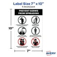 thumbnail image 3 of Avery "Prevent Germs from Spreading" Preprinted Surface Safe Wall Decals, 7" x 10", 5 Removable Decals (83174), 3 of 9