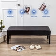 thumbnail image 2 of Stretch Bench Cover PU Dining Bench Cover Elegant Bench Protector Slipcover Dustproof Piano Bench Seat Cover Furniture Bench Cushion Cover for Living Room Bedroom Dining Room Hotel, 2 of 10