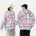 thumbnail image 6 of Gaeub Pink Striped Flamingo Men's and Women's UPF 50+ Long-Sleeved Sun Protection Clothing, Fishing Shirt Long Sleeve Zip - 3X-Large, 6 of 9