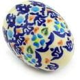 thumbnail image 2 of Polish Pottery 2¾-inch Egg Figurine (Graphic Armor Theme) Hand Painted in Boleslawiec, Poland + Certificate of Authenticity, 2 of 6