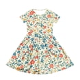 thumbnail image 3 of CCRFTGI Dresses for Kids Girls Size 7 Basic Short Sleeve 2026 Summer A Line Swing Skater Dress Funny Floral Print Dresses Holiday Girls Fashion Light Blue 12-13 Years, 3 of 5