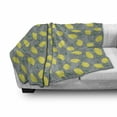 thumbnail image 3 of Lemons Soft Flannel Fleece Throw Blanket, Monstera Deliciosa Leaves with Shaded Color Spread Lemons Pattern, Cozy Plush for Indoor and Outdoor Use, 70" x 90", Grey Yellow Green, by Ambesonne, 3 of 6
