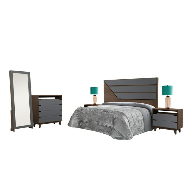 Recamara King Size Kessa Muebles Rabi Nogal