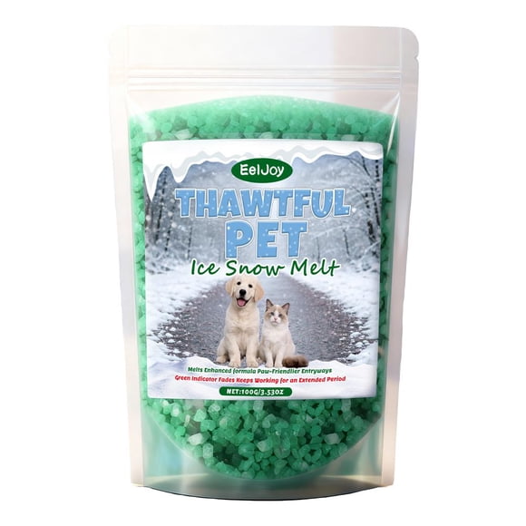 Safe for Pets Ice Melter 100g/3.53oz, Pet Friendly Snow Salt Ice Melt for Snow and IceRemoval, Easy to Clean IceMelt Granules, De-Icing & Snow-Melting Agent for Patios, Driveways & Home