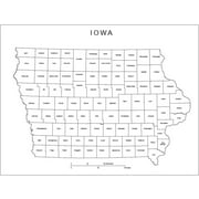 Home Comforts Labeled County Map of Iowa-17 Inch by 22 Inch Laminated Poster With Bright Colors and Vivid Imagery-Fits
