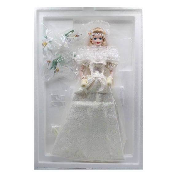 Star Lily Bride Barbie Porcelain Doll The Wedding Flower Collection 1994 Mattel