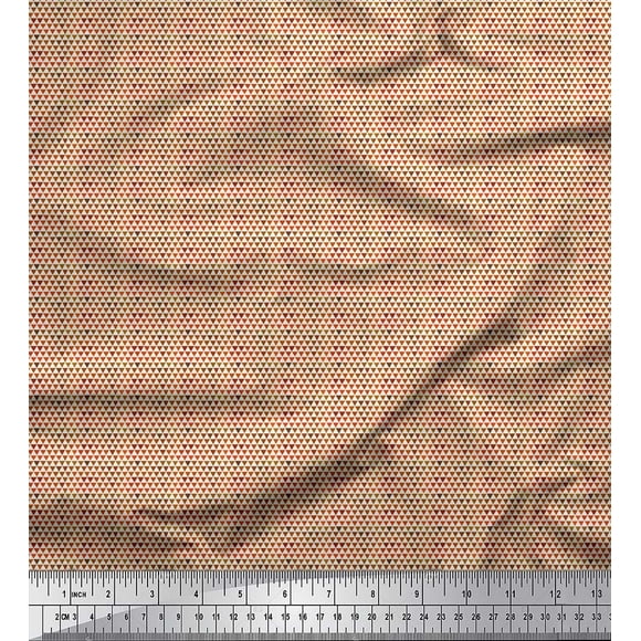 Soimoi Tissu Georgette Viscose Triangle Petit Tissu de Déco Imprimé au Mètre 42 Pouces de Large