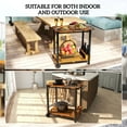 thumbnail image 6 of Outsunny Acacia Wood Outdoor Bar Cart with Wheels, Rolling 2-Tier Coffee & Drink Cart with 3 Bottle Holders, Outdoor Serving Cart for Patio, Teak, 6 of 9