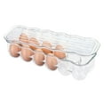 thumbnail image 6 of mDesign Plastic Egg Storage Tray Holder for Refrigerator, 12 Eggs - Clear, 6 of 7