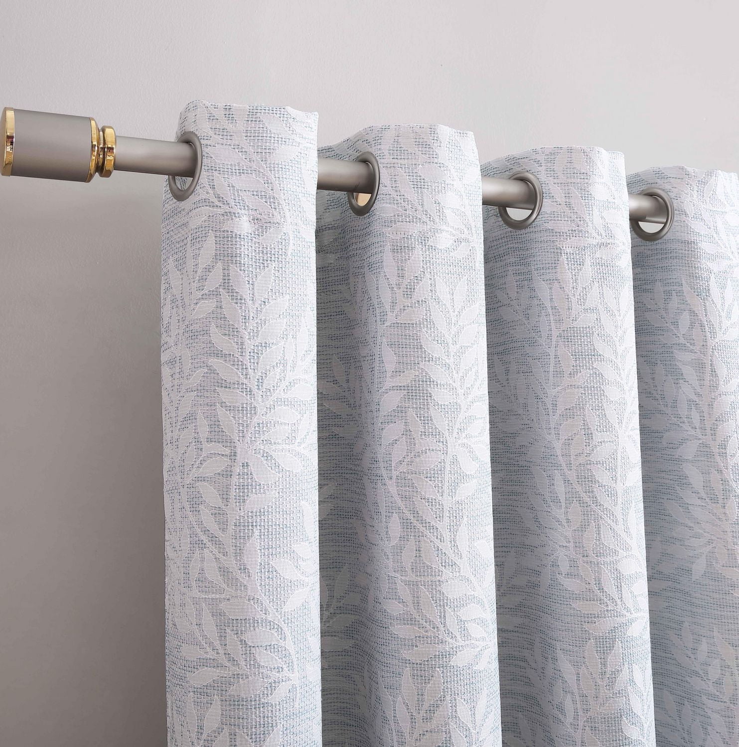 Jacquard Leaf Blackout Grommet Single Window Panel