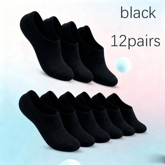 12 Pairs Women No-Show Socks, Stay Hidden And Non-Slip Perfectly, Low-Cut Sports Casual Ankle Socks, Invisible Hidden Non-Slip Breathable Cushioned Running Socks