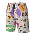 thumbnail image 5 of Kll Dog Doing Yoga Men'S Casual Summer Beach Shorts Hawaiian Shorts With Pockets-Small, 5 of 9