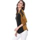 thumbnail image 4 of Camiseta Para Mujer Mangas Raglán Apliques Bordados Florales Bloque De Color Marron L Unique Bargains Camiseta, 4 of 6