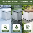 thumbnail image 4 of Dextrus Coffre de Terrasse en Résine de 134 Gallons, Grand, Noir et Blanc Grisâtre, Coffre de Rangement Extérieur Imperméable, Contenant de Patio Verrouillable avec Banc pour 2 Personnes pour Coussins, Outils de Jardin et Accessoires de Piscine, 4 of 7