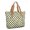 Green and White Checkered Pattern, variant on Blue and Black Wavy Checkered Pattern Large Tote Bag for Women, Polyester Roomy Carryall with Pockets and Zipper, Durable Gifts Ideas for Christmas Birthday