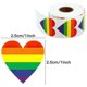 thumbnail image 2 of Pegatinas del Orgullo Gay, 3 rollos de pegatinas de corazones arcoíris para fiestas del Orgullo Gay, envoltorios de regalos, sobres y decoración de álbumes de recortes., 2 of 4