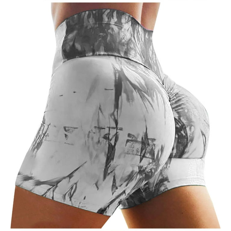 Women's Tummy Control Booty Shorts Casual Summer Tie Dye Print Plus Size Gym  Running Home Workout Athletic Compression Short Seamless High Waisted Butt  Lifting Compression Scrunch Workout Yoga Legging 