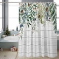 thumbnail image 2 of Winter Evergreen Bough Bathroom Shower Curtain Christmas Pine Cone Cotton Wood Grain Waterproof Washable Shower Curtains for Bathtub Bath Decor with Grommets and Hook 72 X 84 Inch, 2 of 8